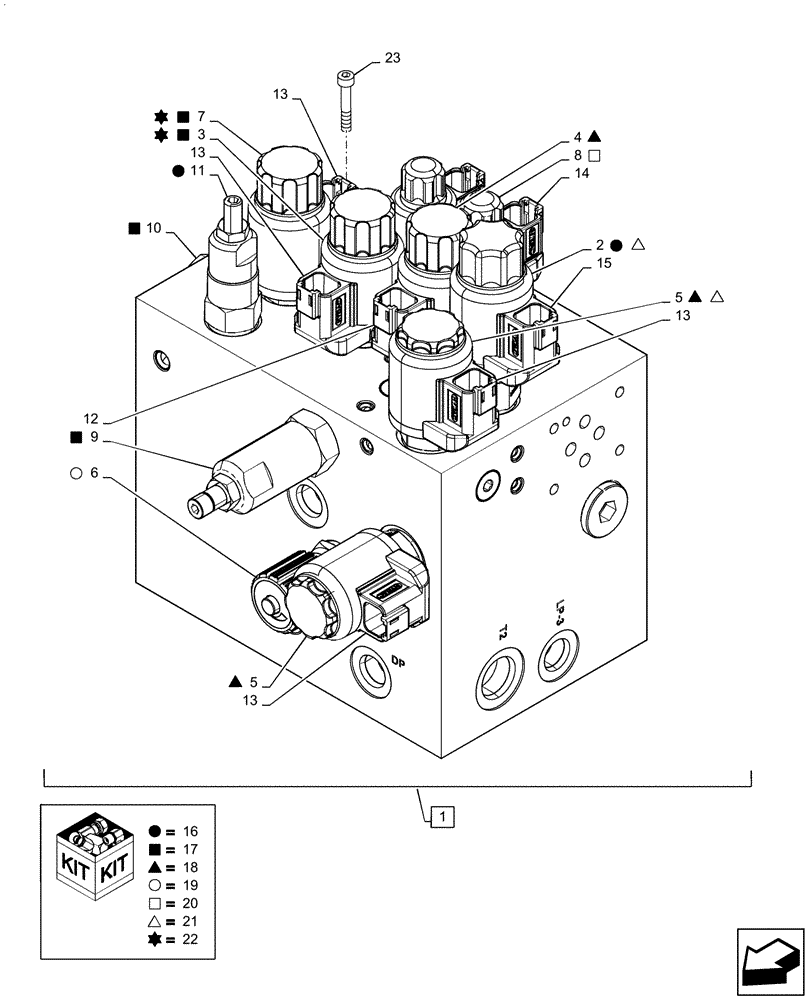 Схема запчастей Case IH WD1203 - (35.415.AA[03]) - MANIFOLD, ASSY (35) - HYDRAULIC SYSTEMS