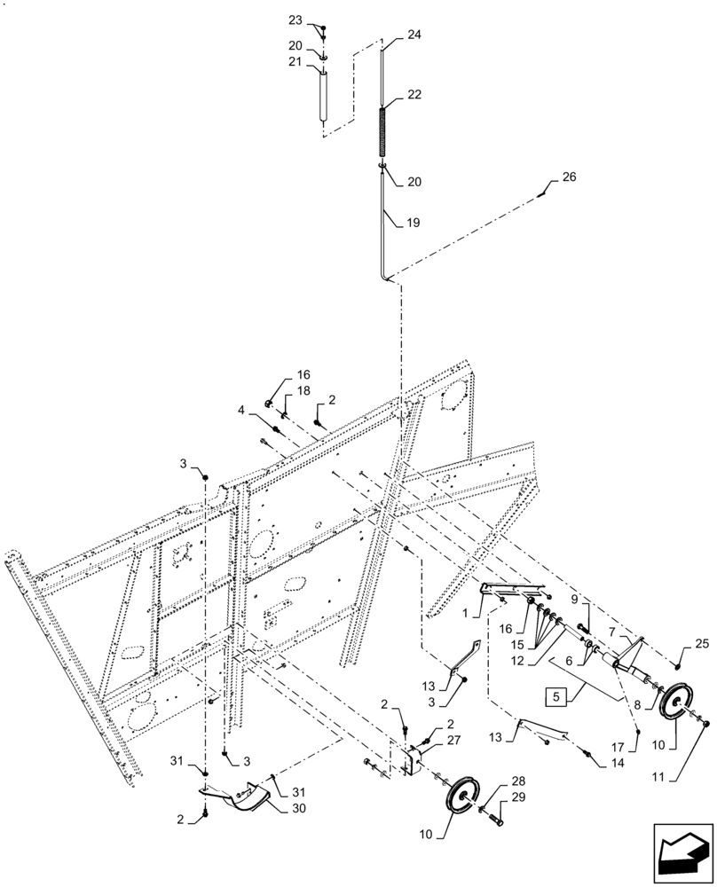 Схема запчастей Case IH AF4077 - (74.140.AM[03]) - ELEVATOR JACKSHAFT, DRIVE IDLER (74) - CLEANING