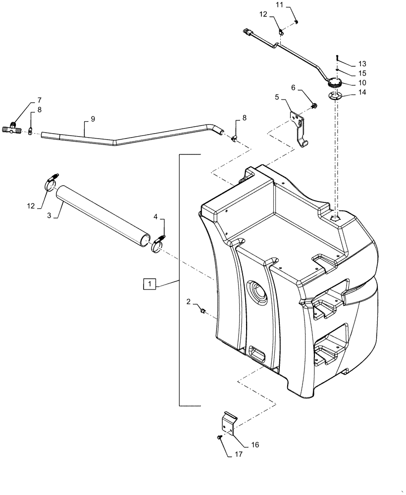 Схема запчастей Case IH MAGNUM 310 - (10.216.AI[04]) - FUEL TANK & ASSOCIATED PARTS, RH - CVT, TIER 4B (10) - ENGINE