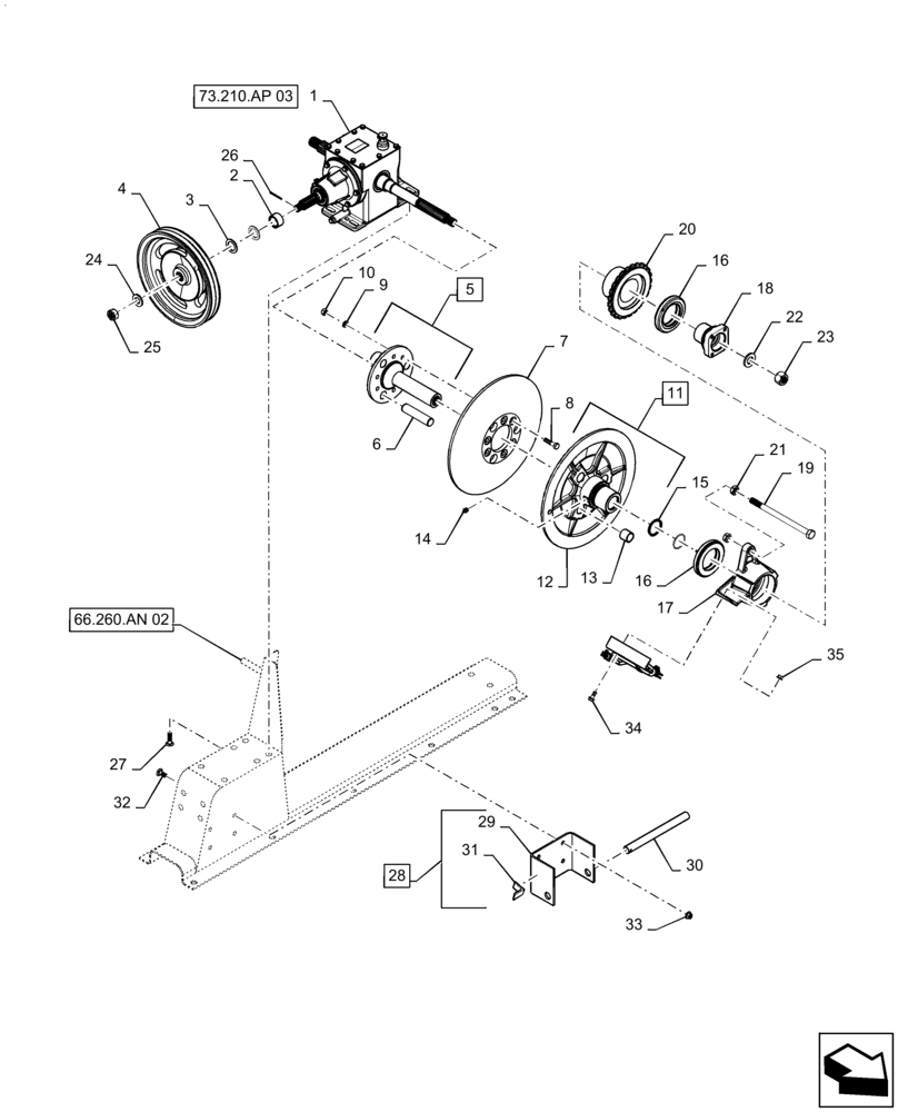 Схема запчастей Case IH AF4088 - (73.210.AP [01]) - STRAW CHOPPER, HOUSING, GEARS & SUPPORT (73) - RESIDUE HANDLING