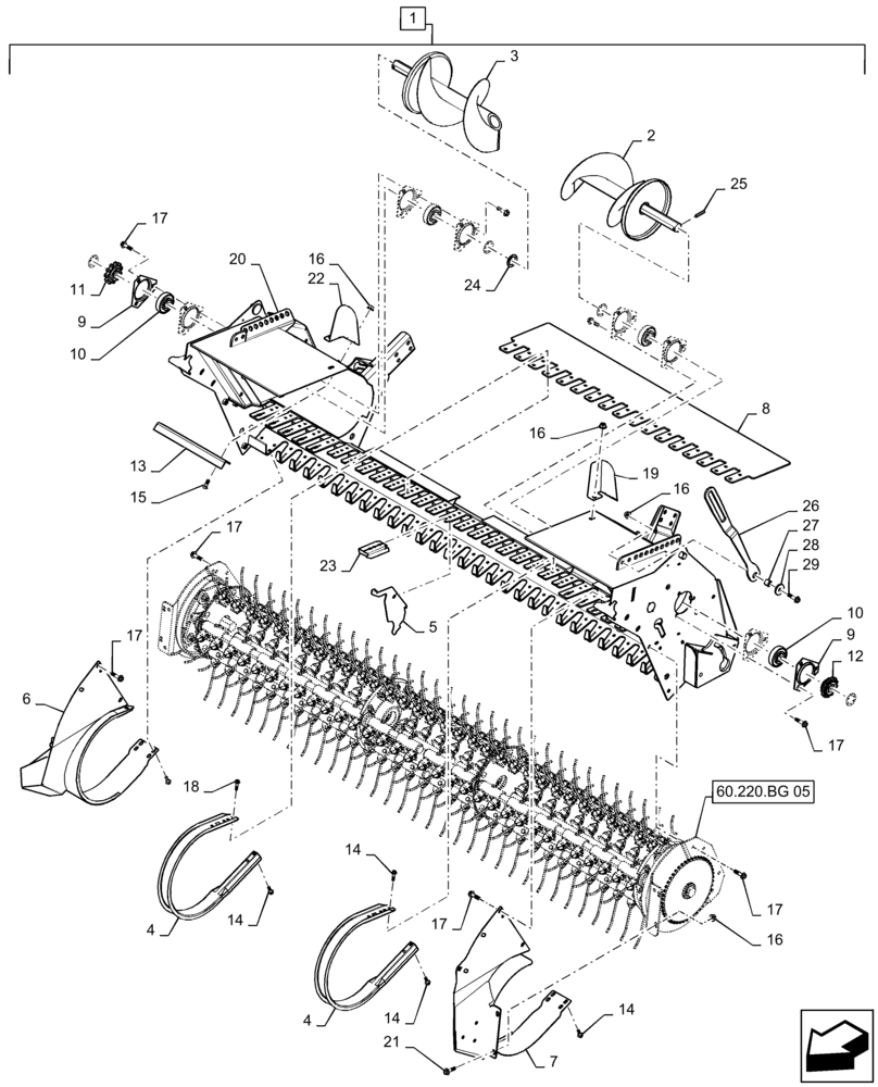 Схема запчастей Case IH RB465 - (60.220.BD[13]) - VAR - 726918 - 2M NON ROTOR PICKUP ASSEMBLY (60) - PRODUCT FEEDING