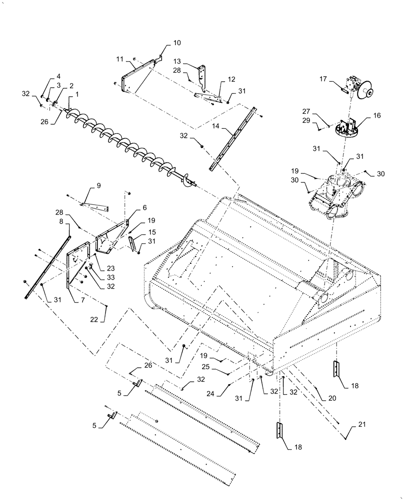 Схема запчастей Case IH AF4088 - (80.150.AA[05]) - GRAIN TANK ASSY (80) - CROP STORAGE/UNLOADING