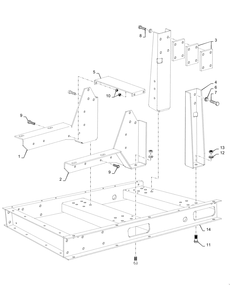 Схема запчастей Case IH 150A - (10.001.AK) - FRAME, RADIATOR SUPPORT AND ENGINE MOUNTS (10) - ENGINE