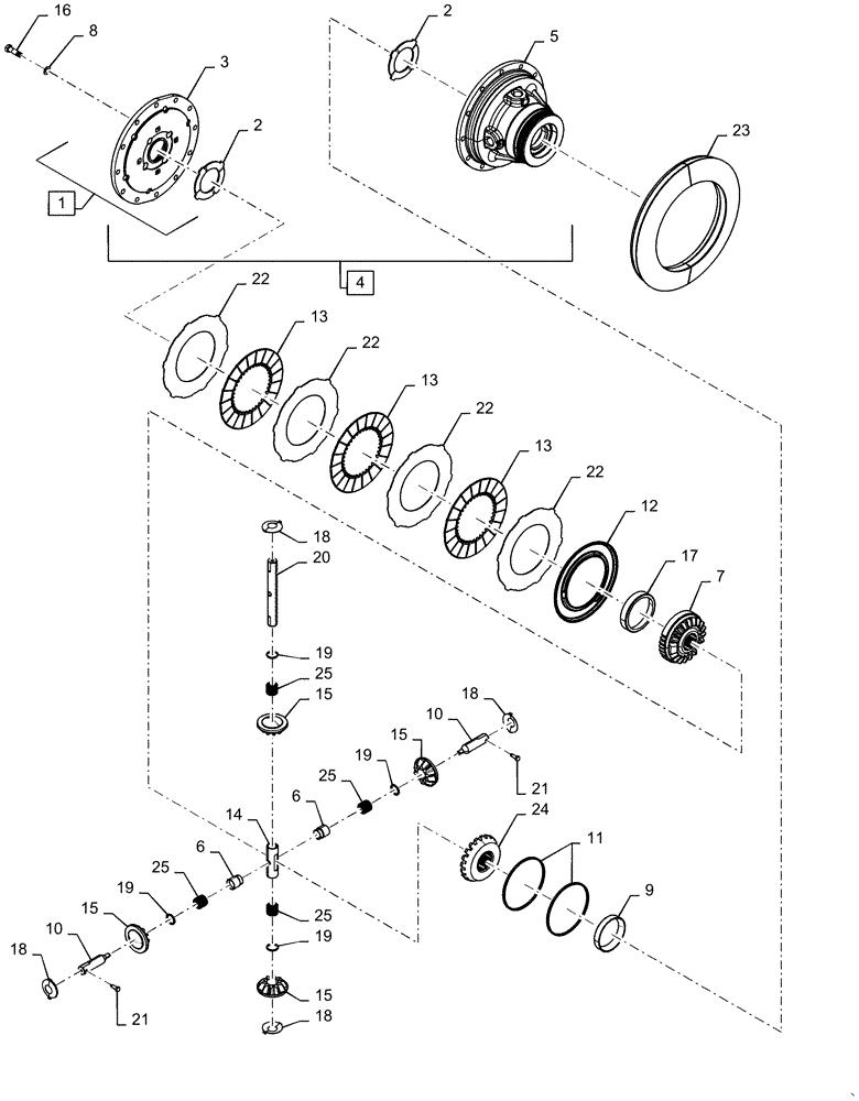 Схема запчастей Case IH MAGNUM 310 - (27.106.AA[01]) - VAR - 429330, 429331, 429332, 429333 - TRANSMISSION PINION SHAFT AND GEARS - MAGNUM 310, 340, 3154 (27) - REAR AXLE SYSTEM