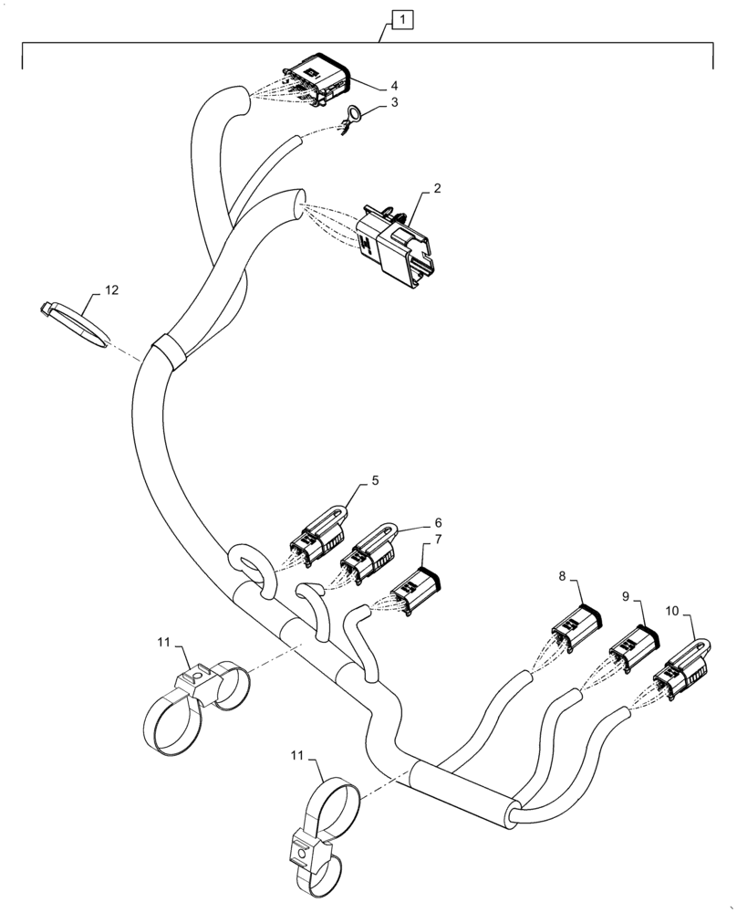 Схема запчастей Case IH MAGNUM 380 - (55.100.DP[06]) - VAR - 420402, 420403, 424826, 429383 - HARNESS, AUXILIARY, REMOTE CONTROL VALVE (55) - ELECTRICAL SYSTEMS