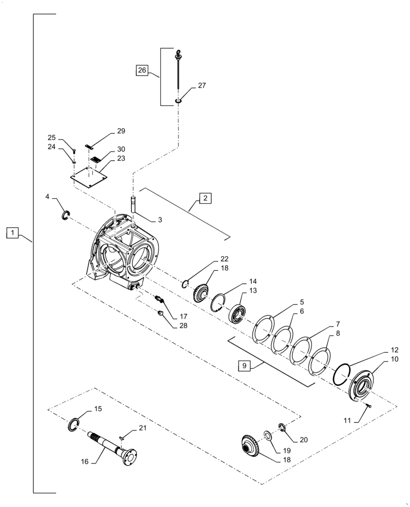 Схема запчастей Case IH AF4077 - (14.100.AP[01]) - PTO GEAR BOX ASSY (14) - MAIN GEARBOX & DRIVE