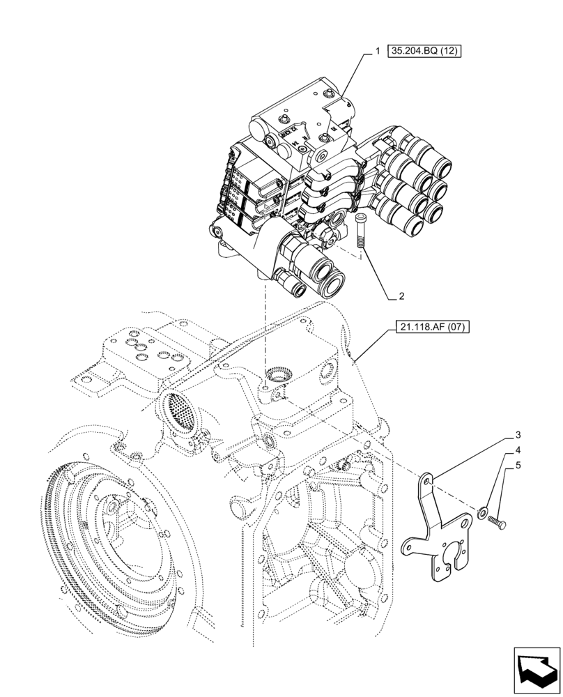 Схема запчастей Case IH PUMA 150 CVT - (35.204.BQ[11]) - VAR - 391165, 758059 - 3 REMOTE CONTROL VALVE (EHR W/PB) (35) - HYDRAULIC SYSTEMS