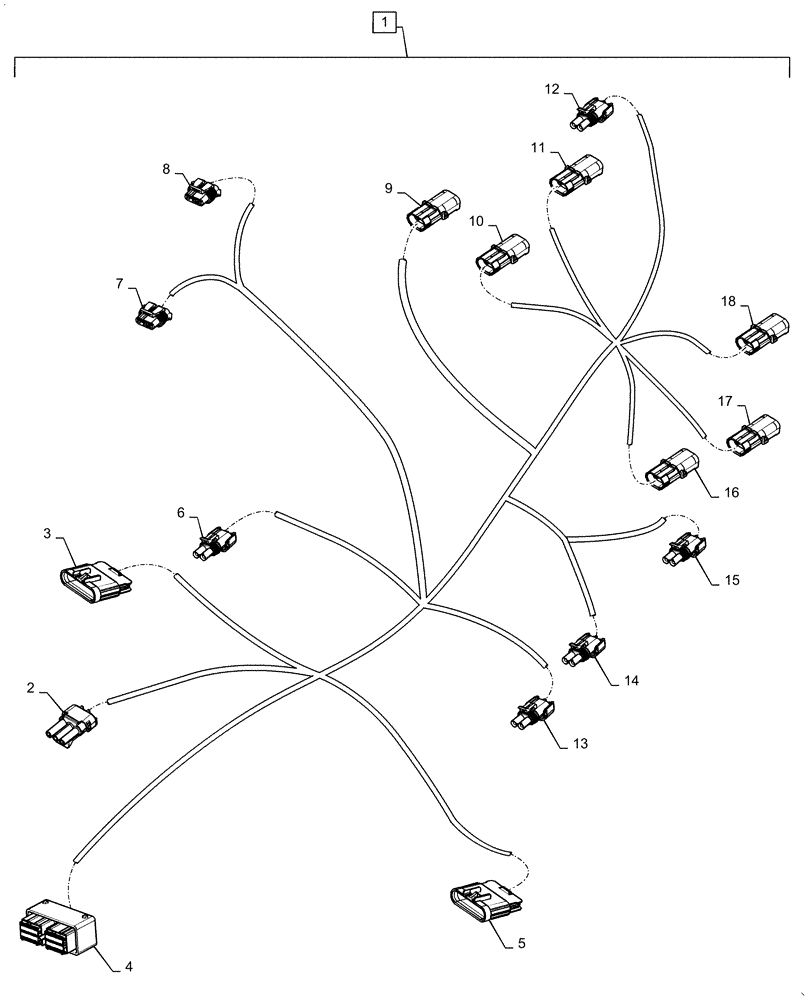 Схема запчастей Case IH 1265 - (55.200.AA[05]) - HARNESS, WIRE, FRAME (55) - ELECTRICAL SYSTEMS