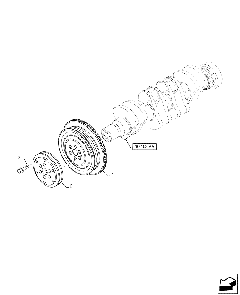 Схема запчастей Case IH 150A - (10.103.AG) - PULLEY - CRANKSHAFT (10) - ENGINE