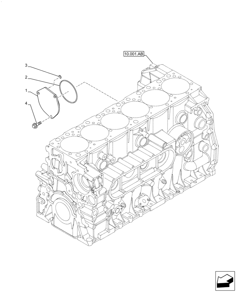 Схема запчастей Case IH F2CFA614A E010 - (10.450.AA[02]) - AIR COMPRESSOR, COVER (10) - ENGINE