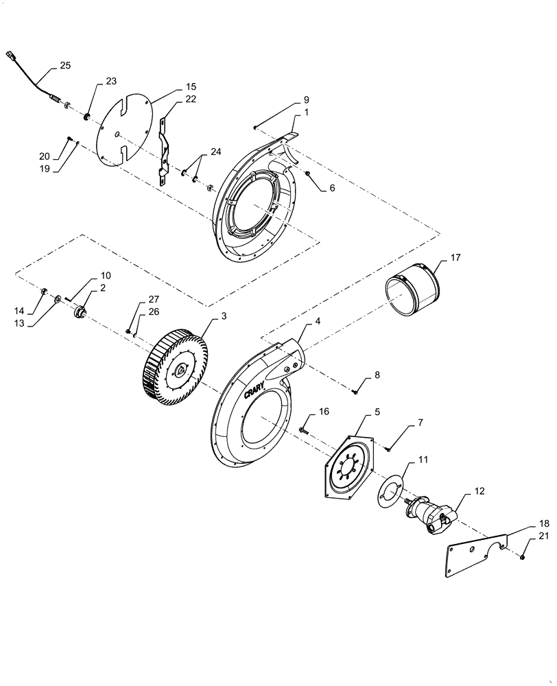 Схема запчастей Case IH 1255 - (80.100.AB[02]) - BULK FILL FAN 6 INCH (80) - CROP STORAGE/UNLOADING