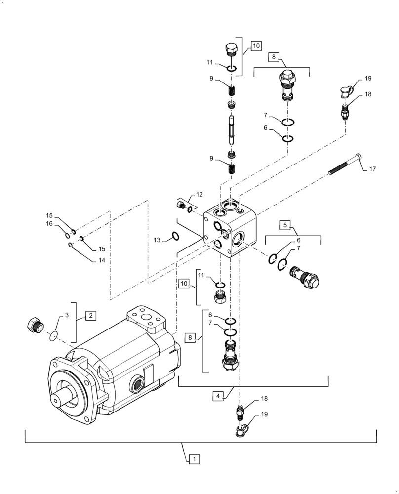 Схема запчастей Case IH AF4077 - (29.100.AB) - MOTOR ASSY, HEAVY DUTY, HYDROSTATIC MOTOR, FIXED DISPLACEMENT (29) - HYDROSTATIC DRIVE