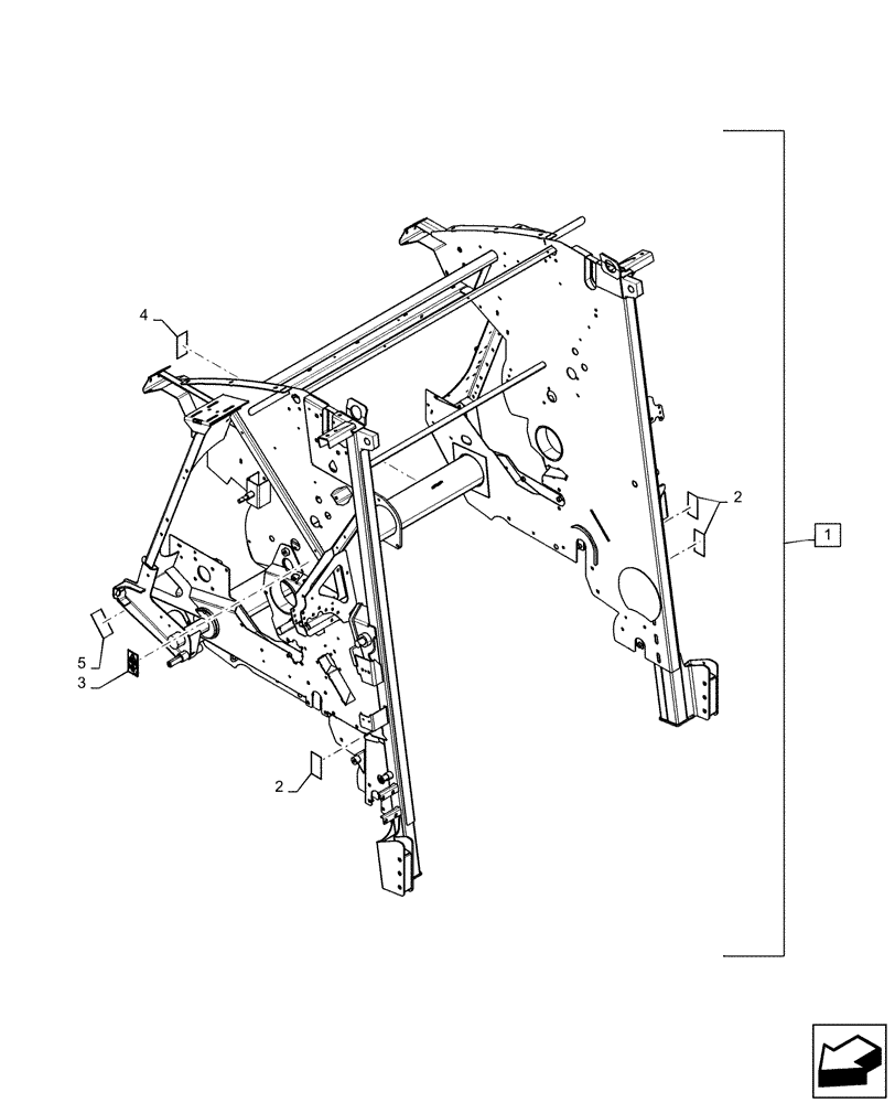 Схема запчастей Case IH RB465 - (39.100.AB) - MAIN FRAME (39) - FRAMES AND BALLASTING