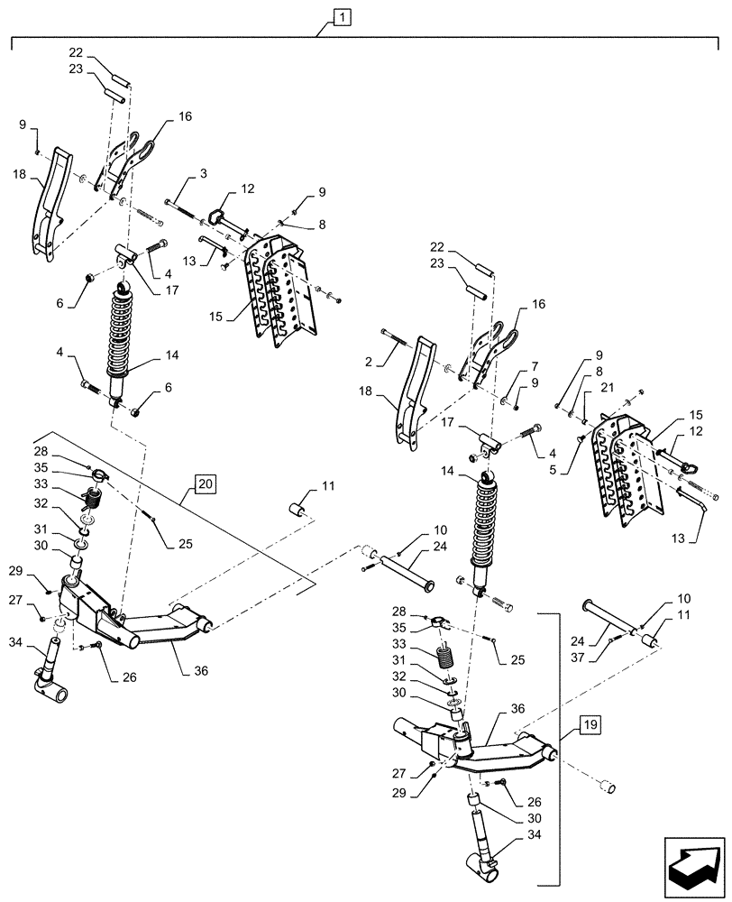 Схема запчастей Case IH DH363 - (88.100.44[03]) - DIA, KIT, GAUGE WHEEL, ASSY (88) - ACCESSORIES