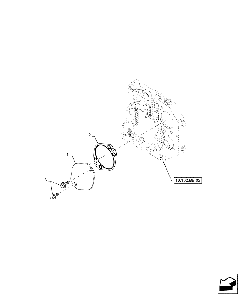 Схема запчастей Case IH 150A - (10.114.AH) - PTO GEAR HOUSING COVER (10) - ENGINE