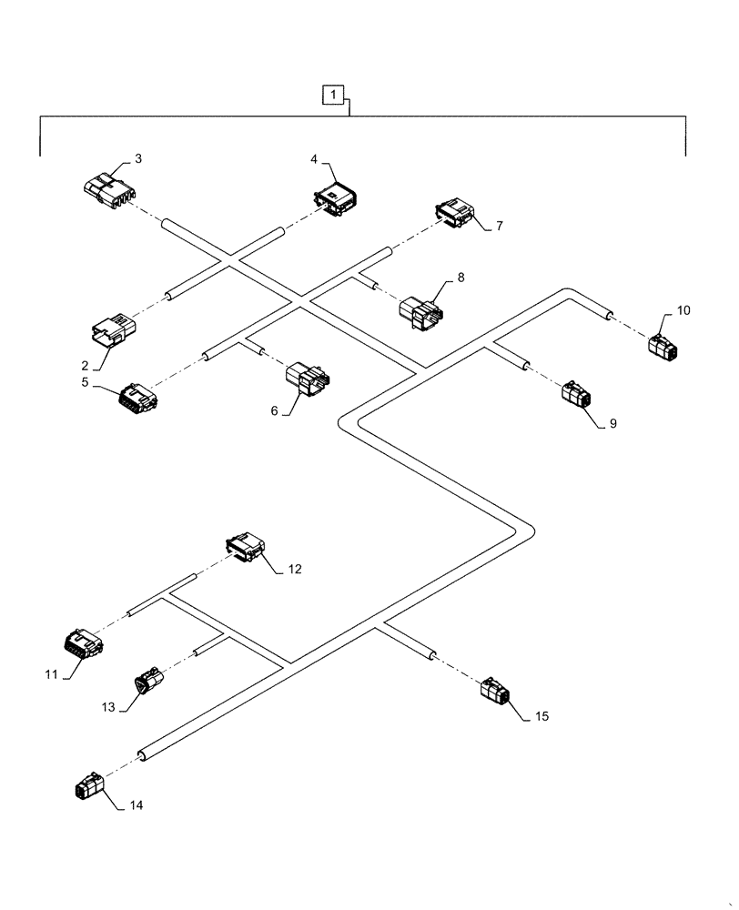 Схема запчастей Case IH 1255 - (55.100.AA[12]) - HARNESS SEED SENSOR 12/16 30 ROW CENTER (55) - ELECTRICAL SYSTEMS