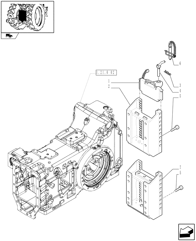 Схема запчастей Case IH PUMA 140 - (1.89.5/05) - SLIDER TOW HOOK WITH FIXED C AND D3 TYPE COUPLINGS, LESS SWINGING DRAWBAR (ITALY) (VAR.332954) (09) - IMPLEMENT LIFT