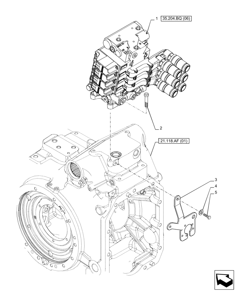 Схема запчастей Case IH PUMA 165 - (35.204.BQ[05]) - VAR - 758060 - 4 REMOTE CONTROL VALVE (EHR) (35) - HYDRAULIC SYSTEMS