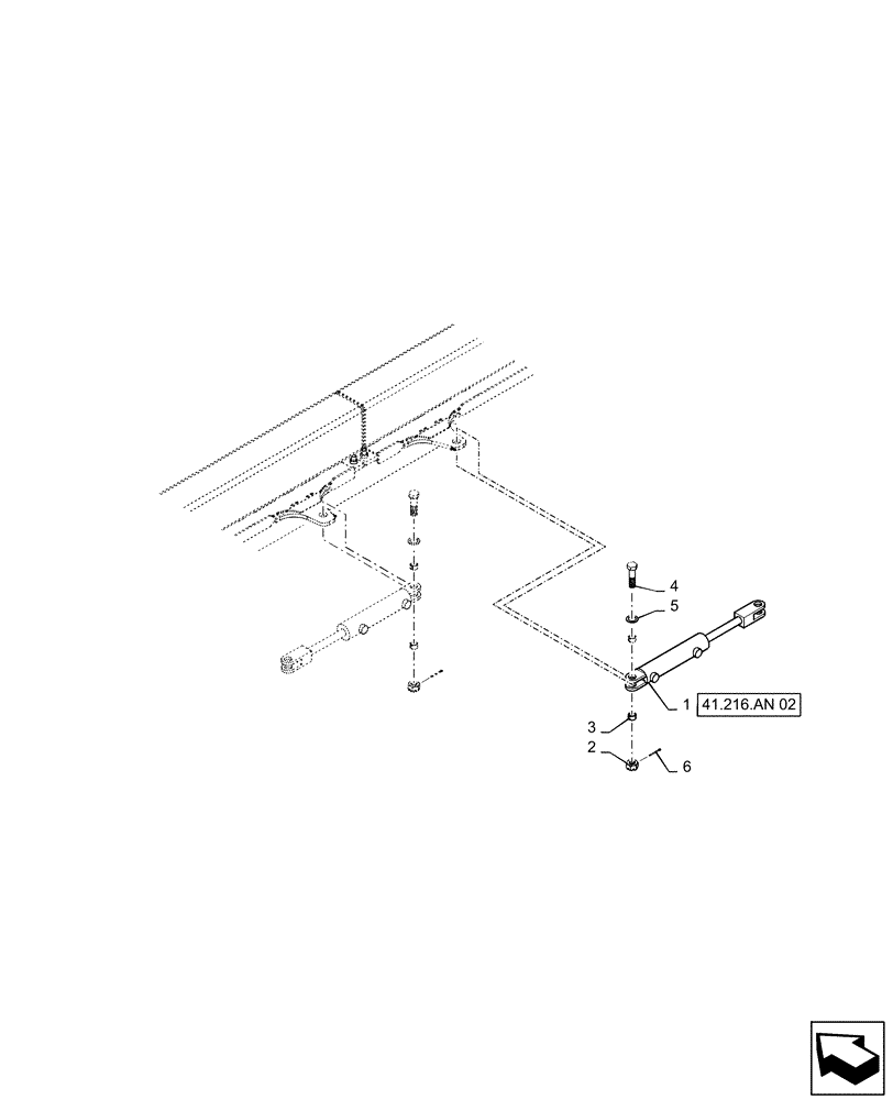 Схема запчастей Case IH PATRIOT 3240 - (41.216.AN[01]) - STEERING CYLINDER ASSY (41) - STEERING