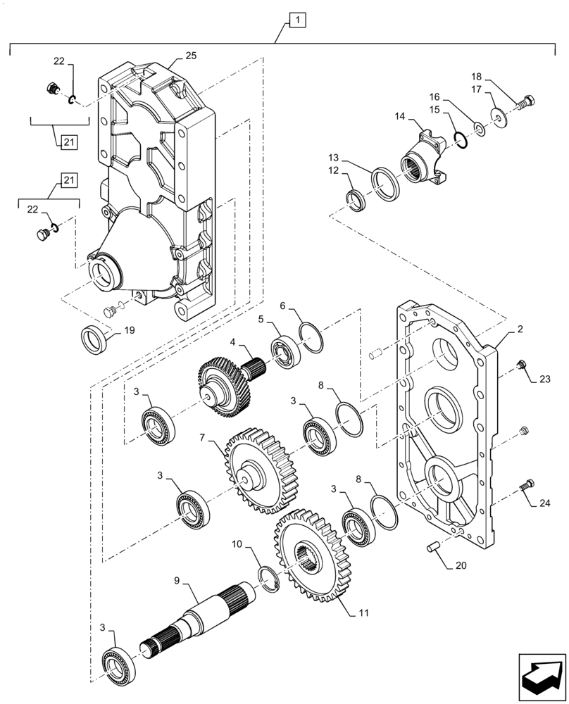 Схема запчастей Case IH STEIGER 500 - (31.110.AI[03]) - PTO ASSY, BSN ZEF303000 (31) - IMPLEMENT POWER TAKE OFF