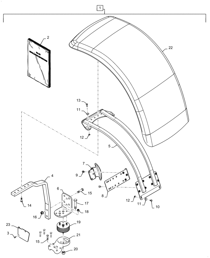 Схема запчастей Case IH MAGNUM 340 - (88.100.90[05]) - DIA KIT, MFD FENDER, WIDE, CL 4.75, 5 AXLE (88) - ACCESSORIES