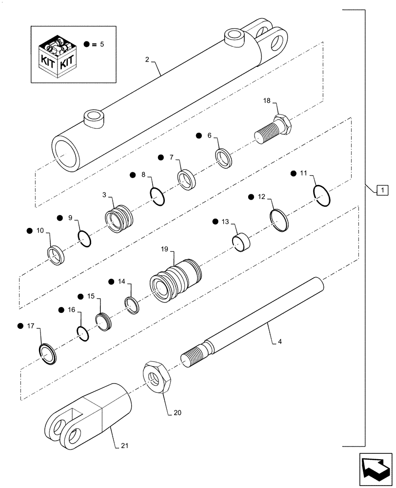 Схема запчастей Case IH PATRIOT 3240 - (41.216.AN[02]) - STEERING CYLINDER (41) - STEERING