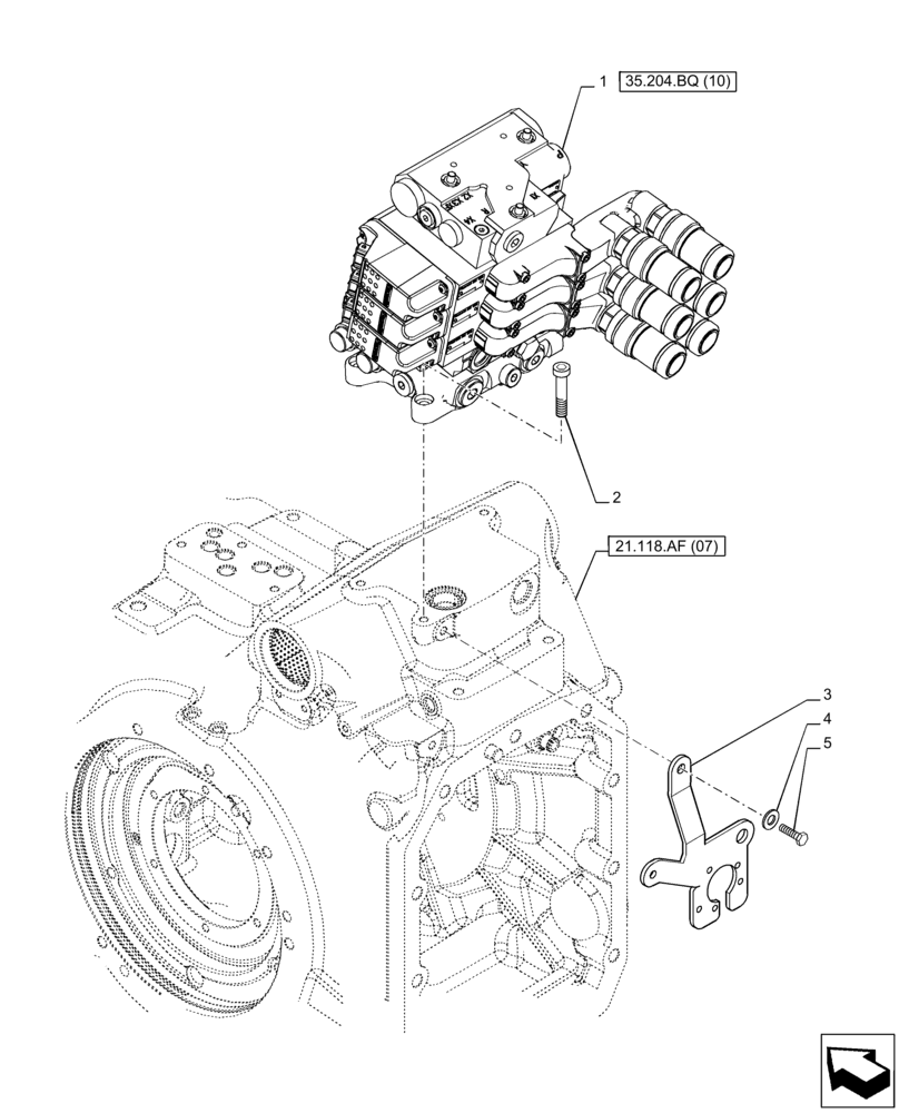 Схема запчастей Case IH PUMA 150 CVT - (35.204.BQ[09]) - VAR - 391165, 758059 - 3 REMOTE CONTROL VALVE (EHR) (35) - HYDRAULIC SYSTEMS