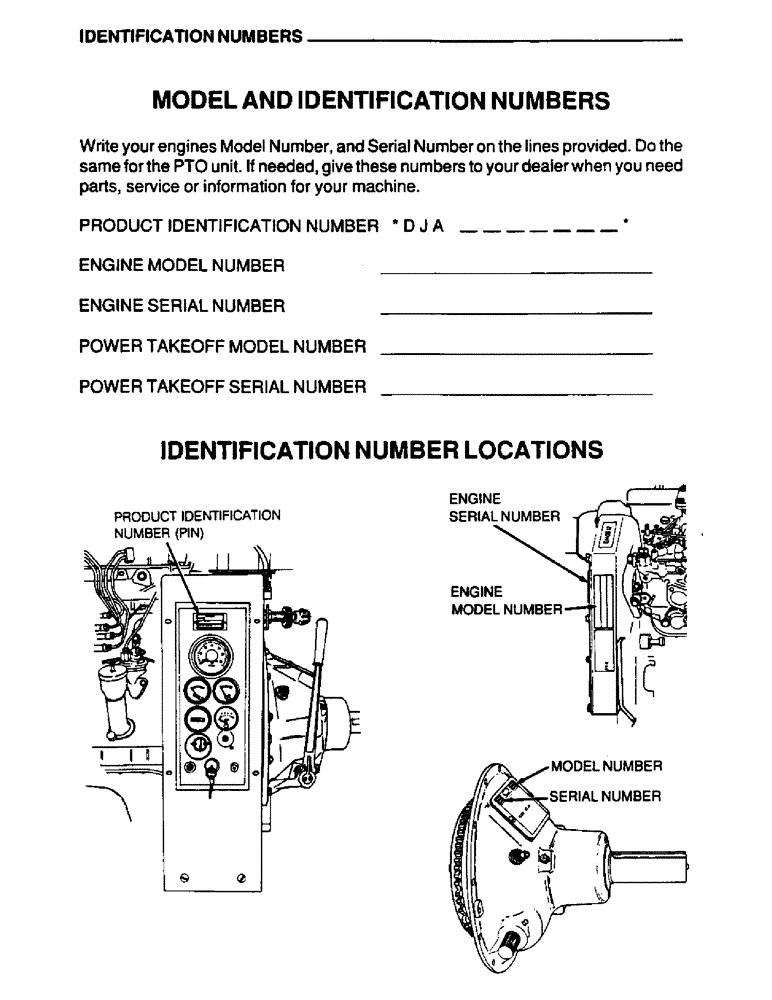 Схема запчастей Case IH 6590 - (002) - IDENTIFICATION NUMBERS, MODEL AND IDENTIFICATION NUMBERS, IDENTIFICATION NUMBER LOCATIONS 