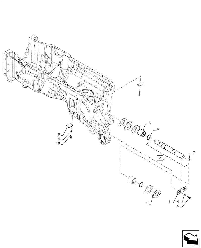 Схема запчастей Case IH MAGNUM 310 - (25.100.AB[02]) - FRONT AXLE MOUNTING PARTS, SUSPENDED AXLE (25) - FRONT AXLE SYSTEM