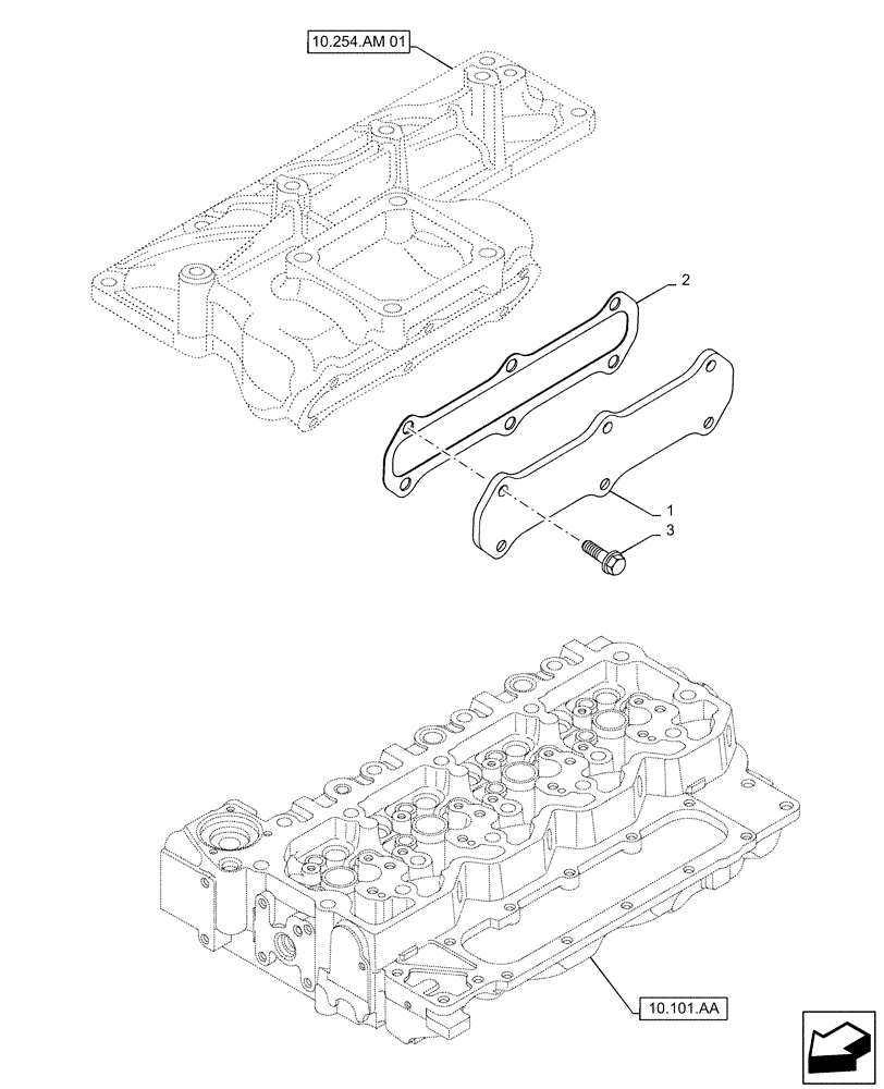 Схема запчастей Case IH 120A - (10.254.AM[02]) - INTAKE MANIFOLD HEATER (10) - ENGINE