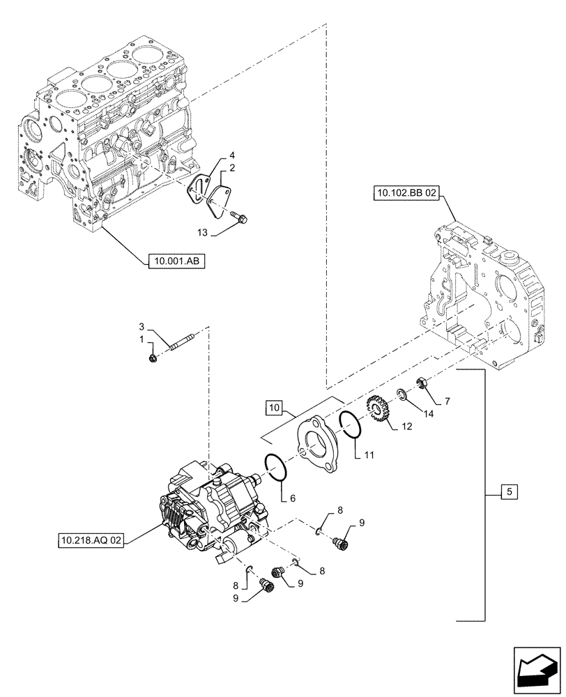 Схема запчастей Case IH 100A - (10.218.AQ[01]) - FUEL INJECTION PUMP (10) - ENGINE