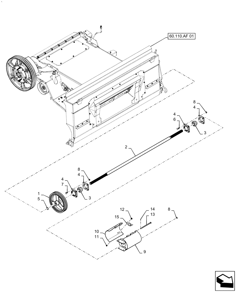 Схема запчастей Case IH AF4077 - (60.120.AI[04]) - DRIVE, HEADER, SINGLE SPEED, HD (60) - PRODUCT FEEDING