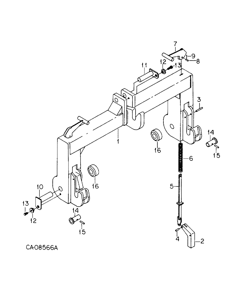 Схема запчастей Case IH 7288 - (09-11) - FRAME, CATEGORY III QUICK COUPLER (12) - FRAME