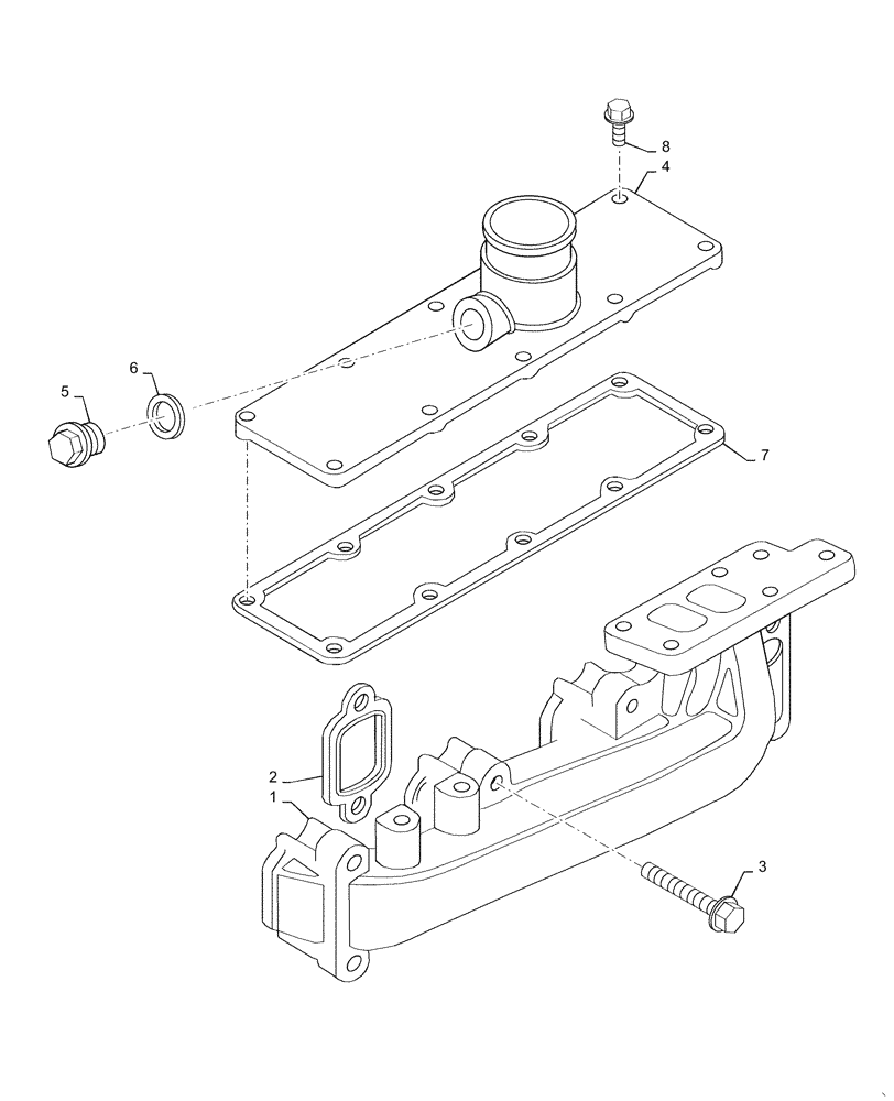 Схема запчастей Case IH RP85 - (10.254.AC[01]) - INTAKE & EXHAUST MANIFOLD (10) - ENGINE