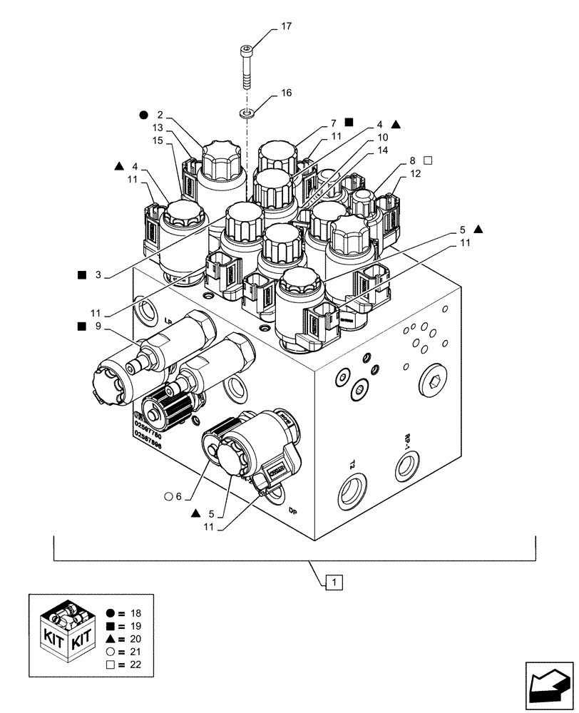 Схема запчастей Case IH WD2104 - (35.415.AA[03]) - MANIFOLD ASSY, BSN YGG676908 (35) - HYDRAULIC SYSTEMS