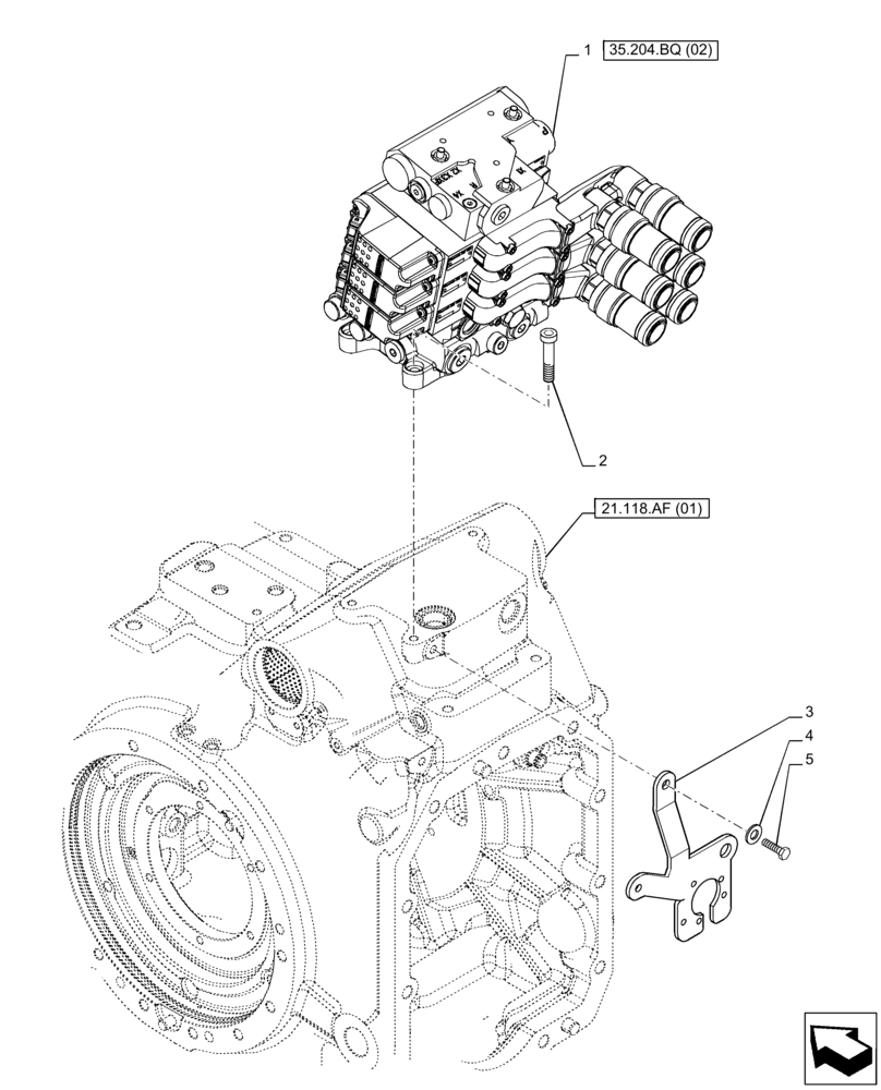 Схема запчастей Case IH PUMA 165 - (35.204.BQ[01]) - VAR - 391165, 758059 - 3 REMOTE CONTROL VALVE (EHR) (35) - HYDRAULIC SYSTEMS