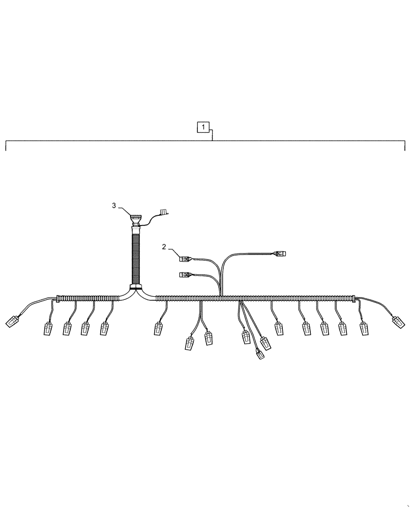 Схема запчастей Case IH 1255 - (55.100.AA[13]) - HARNESS, WIRE, TOOLBAR 16R FRONT FOLDING EARILY RISER (55) - ELECTRICAL SYSTEMS