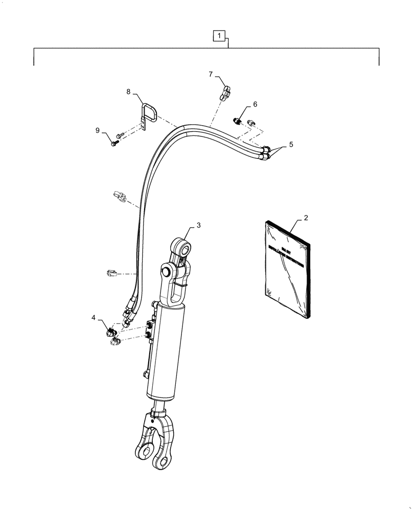 Схема запчастей Case IH MAGNUM 340 - (88.100.35[16]) - DIA KIT, HYD RH LIFT LINK CAT 4 HITCH, HEAVY DUTY, REAR AXLE (88) - ACCESSORIES