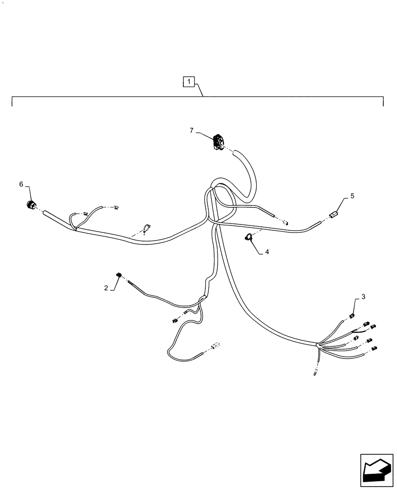 Схема запчастей Case IH AF4077 - (55.101.AC[04]) - FRONT, HARNESS CHASSIS, USE FOR 2016 (55) - ELECTRICAL SYSTEMS
