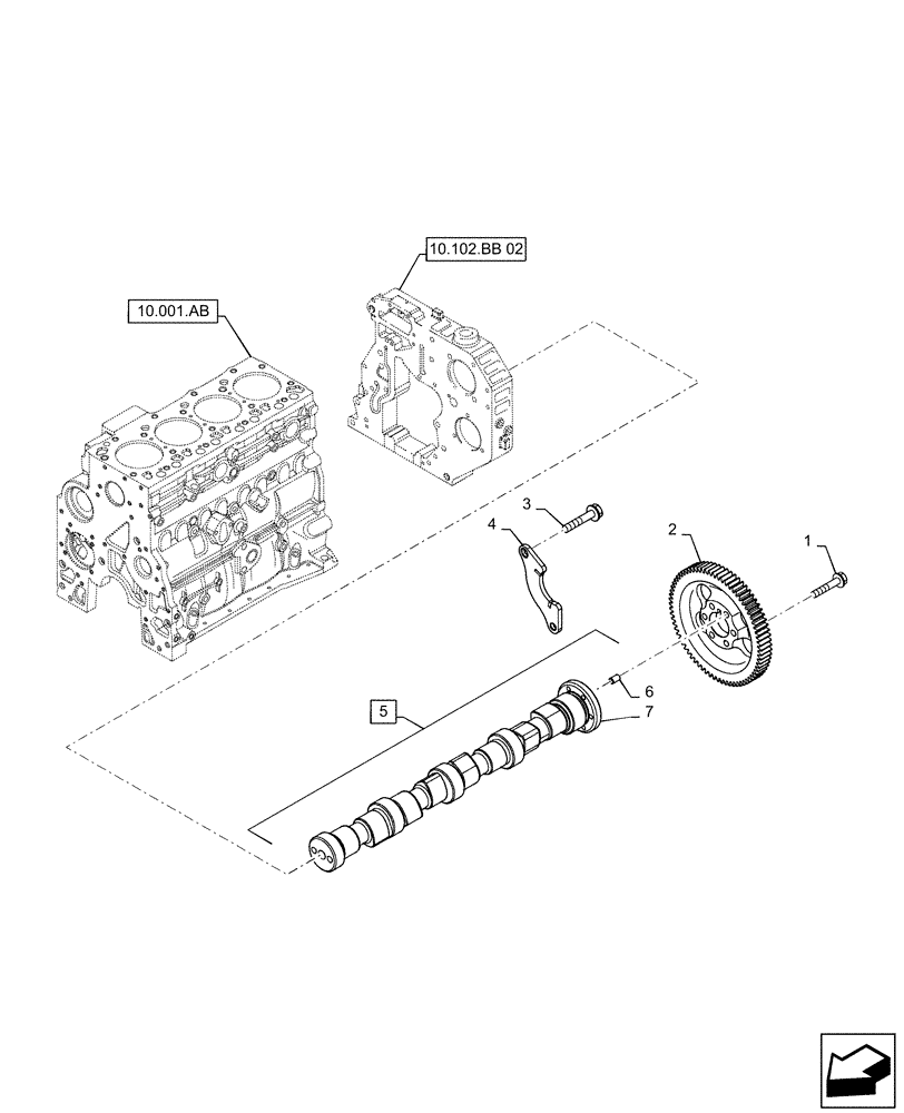 Схема запчастей Case IH 100A - (10.106.AA) - CAMSHAFT & TIMING CONTROL (10) - ENGINE