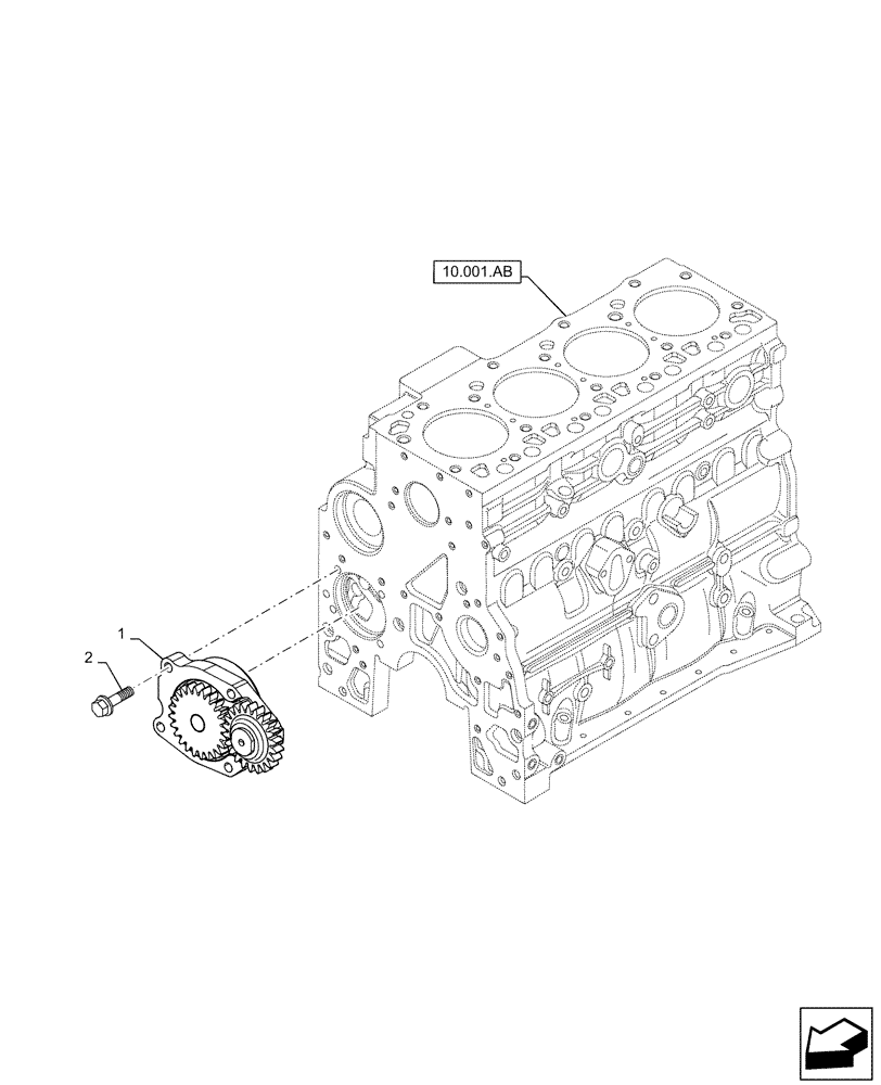 Схема запчастей Case IH 170A - (10.304.AC) - ENGINE OIL PUMP (10) - ENGINE