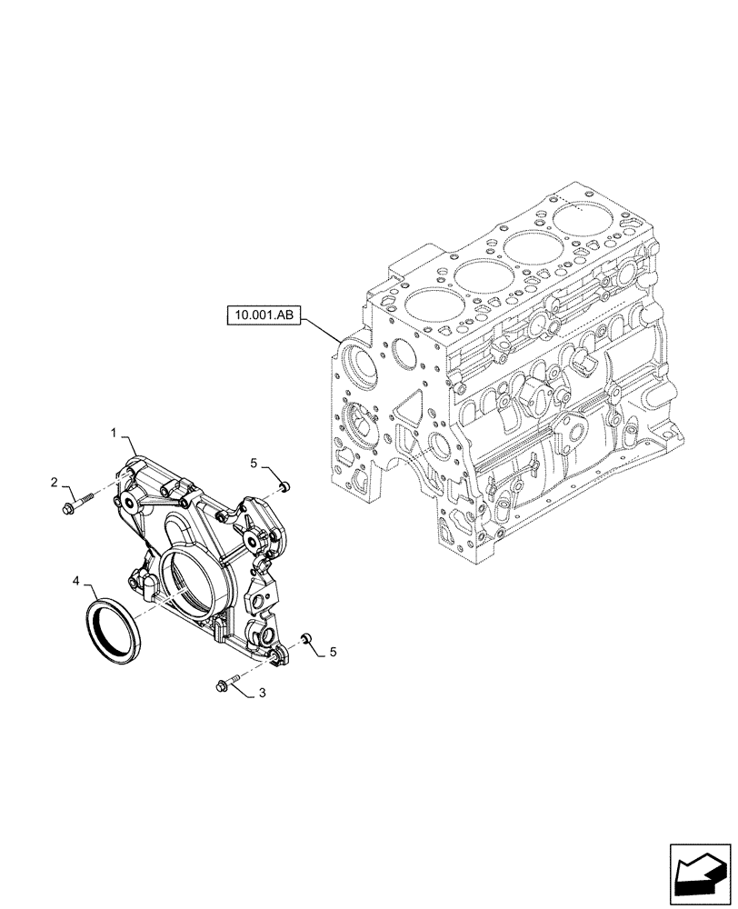 Схема запчастей Case IH 170A - (10.102.BB[01]) - CRANKCASE COVERS - FRONT (10) - ENGINE