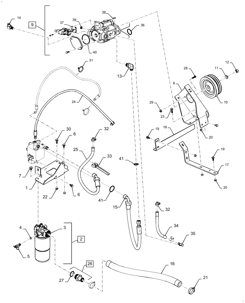 Схема запчастей Case IH AF4077 - (35.300.AJ[02]) - HYDRAULIC PLUMBING, TUBE BUNDLE, FRONT, USE FOR 2016 (35) - HYDRAULIC SYSTEMS