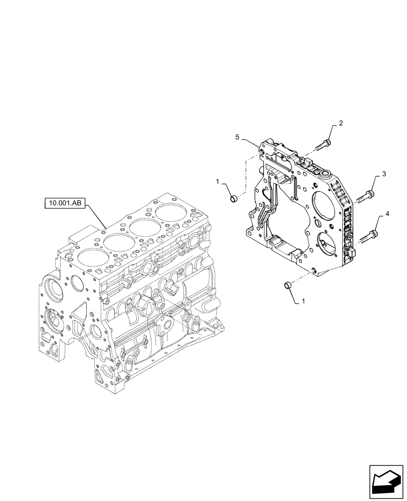 Схема запчастей Case IH 150A - (10.102.BB[02]) - CRANKCASE COVERS - REAR (10) - ENGINE