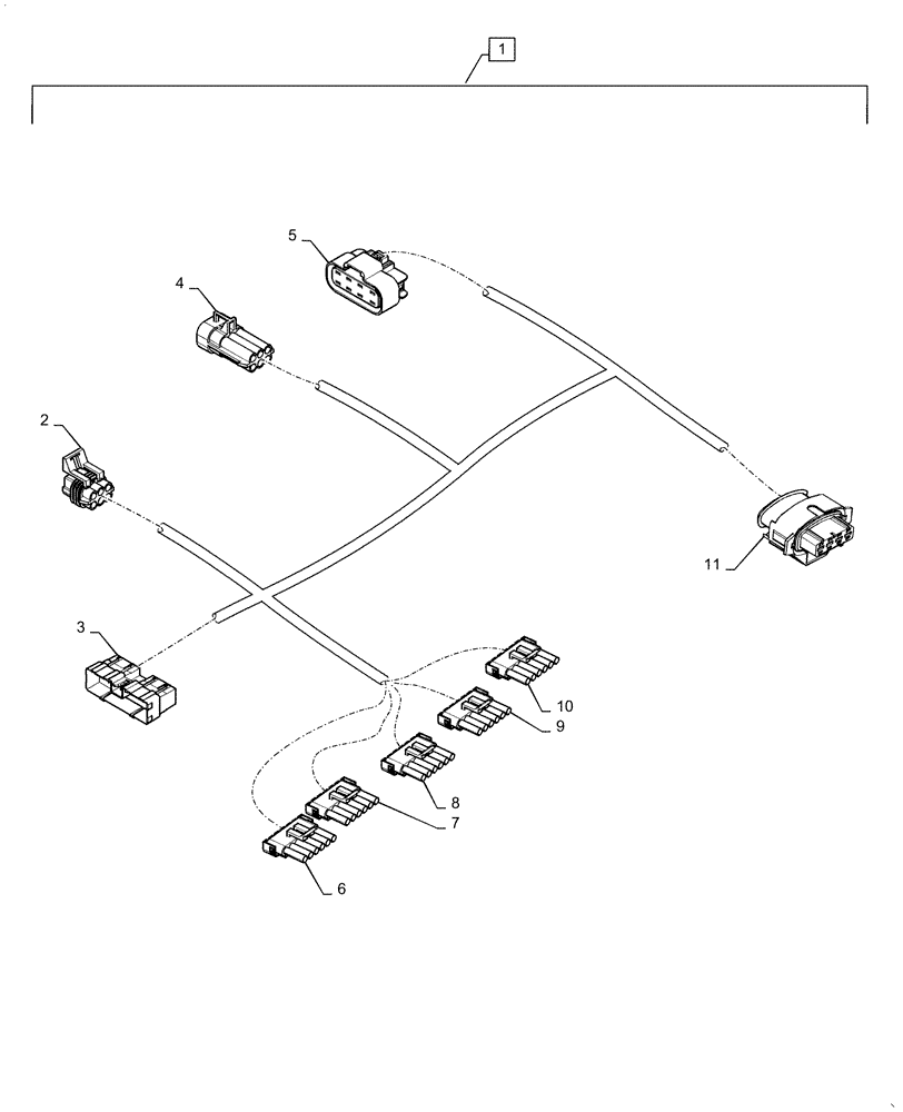 Схема запчастей Case IH 1265 - (55.200.AA[15]) - AIR CLUTCH HARNESS (55) - ELECTRICAL SYSTEMS