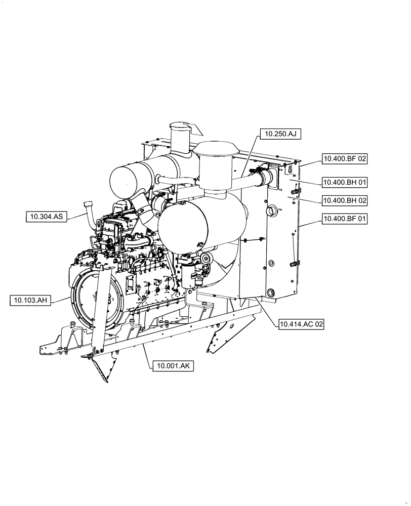 Схема запчастей Case IH AF4088 - (10.000.00[02]) - PICTORIAL INDEX - ENGINE (10) - ENGINE