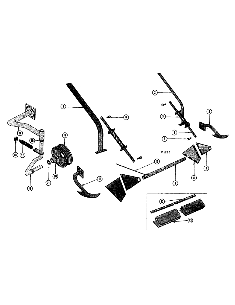 Схема запчастей Case IH 1010 - (032) - CASE DRAPER PICKUP ATTACHMENT, PICKUP SUPPORTS (58) - ATTACHMENTS/HEADERS