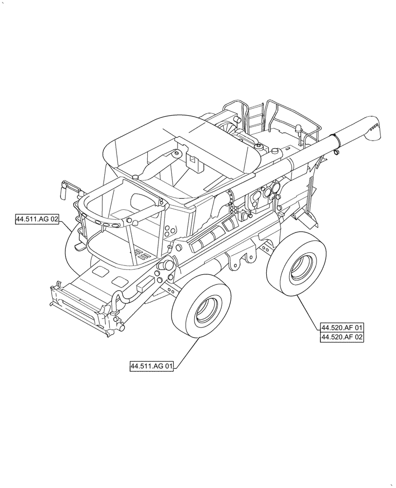 Схема запчастей Case IH AF4088 - (00.000.44) - PICTORIAL INDEX - AXLE AND WHEELS (00) - GENERAL & PICTORIAL INDEX