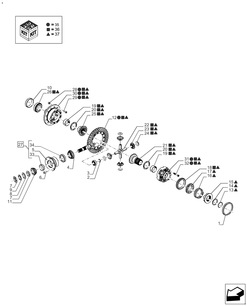 Схема запчастей Case IH FARMALL 120A - (21.120.AB[02]) - VAR - 390331 - GEARBOX, HOUSING, STANDARD DUTY (21) - TRANSMISSION