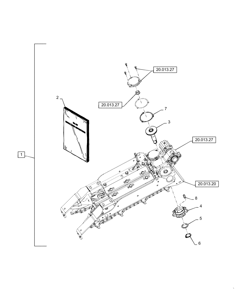 Схема запчастей Case IH 3412-22 - (88.100.58) - KIT, GEARBOX SHAFT (88) - ACCESSORIES